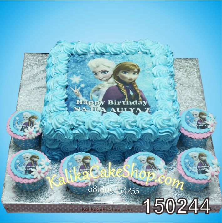 Kue Edible Frozen Aulia & cup cake